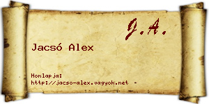 Jacsó Alex névjegykártya