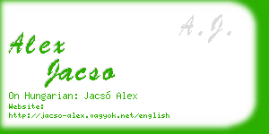alex jacso business card