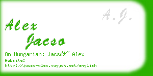 alex jacso business card